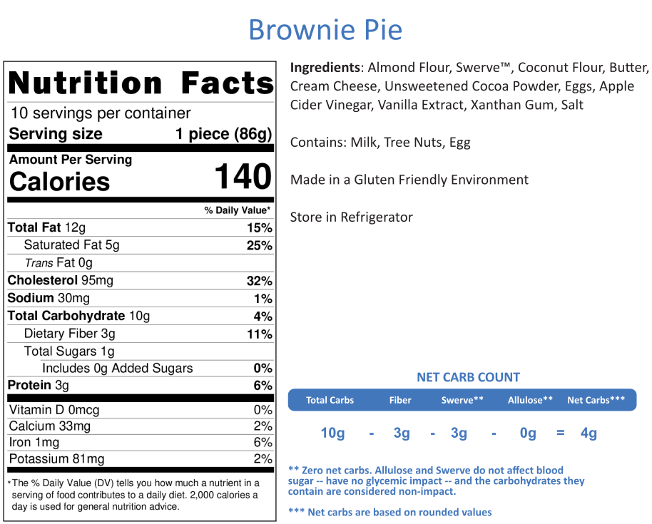 Brownie Pie -- On Sale 1/2 OFF