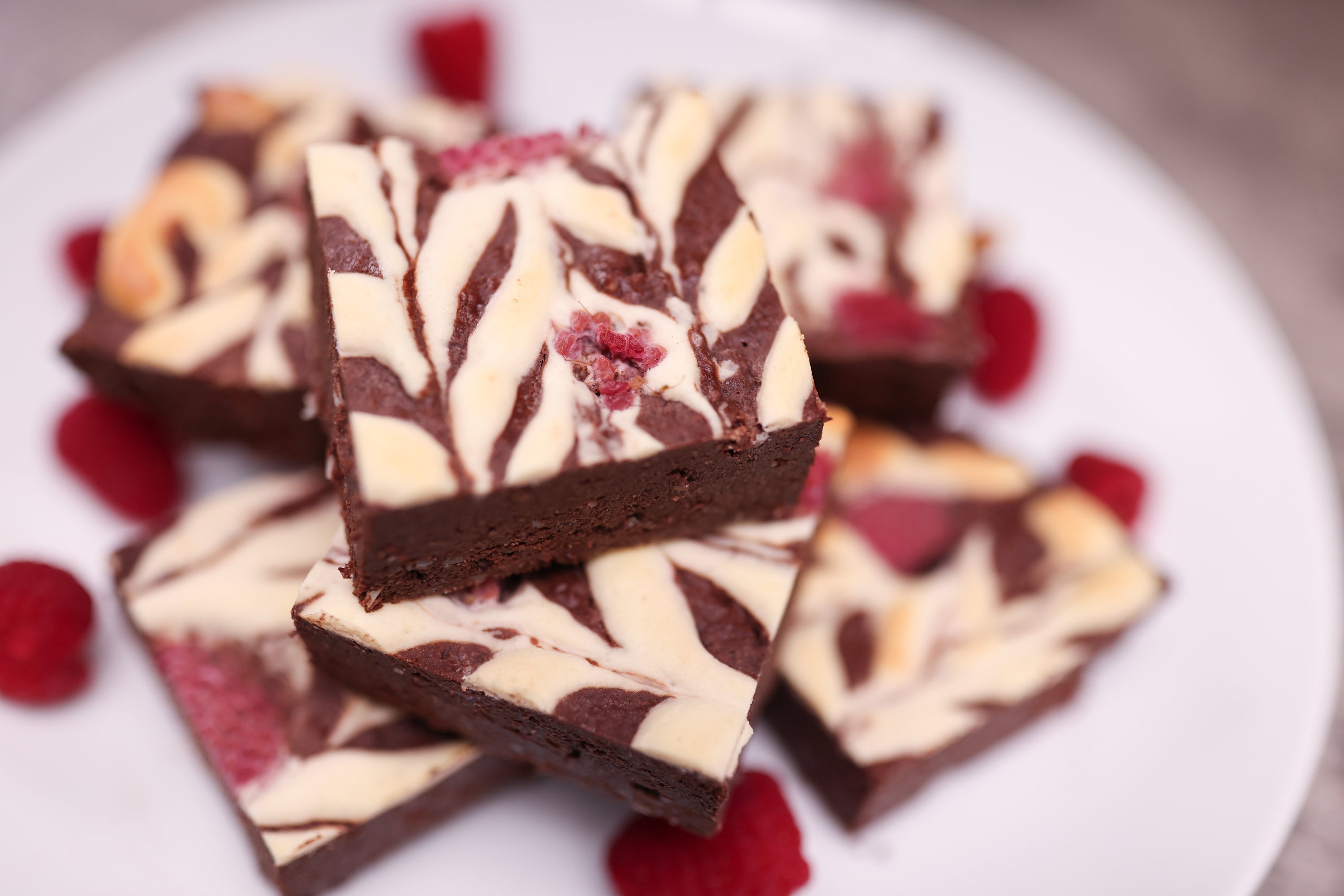 Raspberry Zebra Brownies (8x8 Square)
