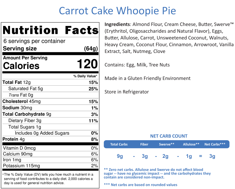 Carrot Cake Whoopie Pies (6 per Order)