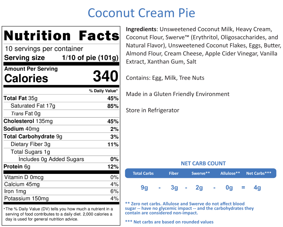 Coconut Cream Pie 9"