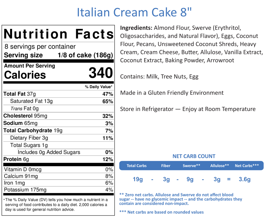 Italian Cream Cake — For Coconut Cake Lovers! SHIPS FREE