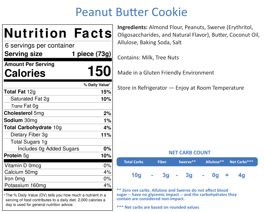 Peanut Butter Cookie (6 per Order)  -- The Best PB Cookie!