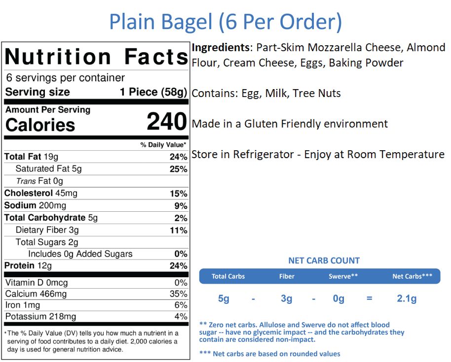 Plain Bagels (6 per Order)