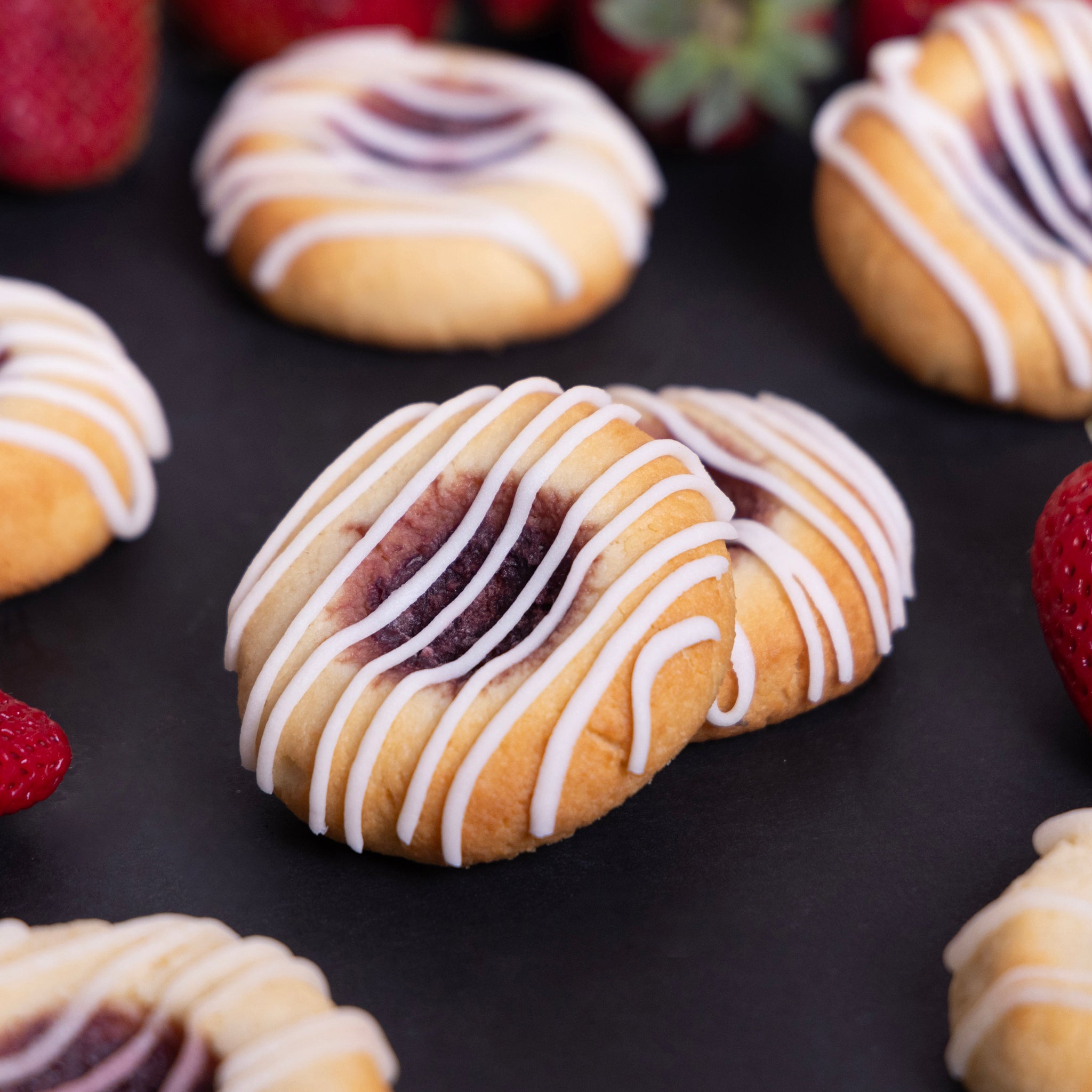 Strawberry Thumbprint Cookie (8 per Order)