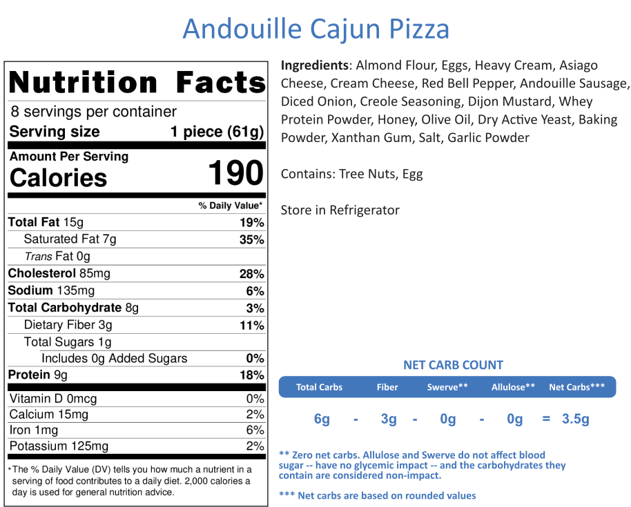 Cajun White Pizza -- 8 x 8 Square