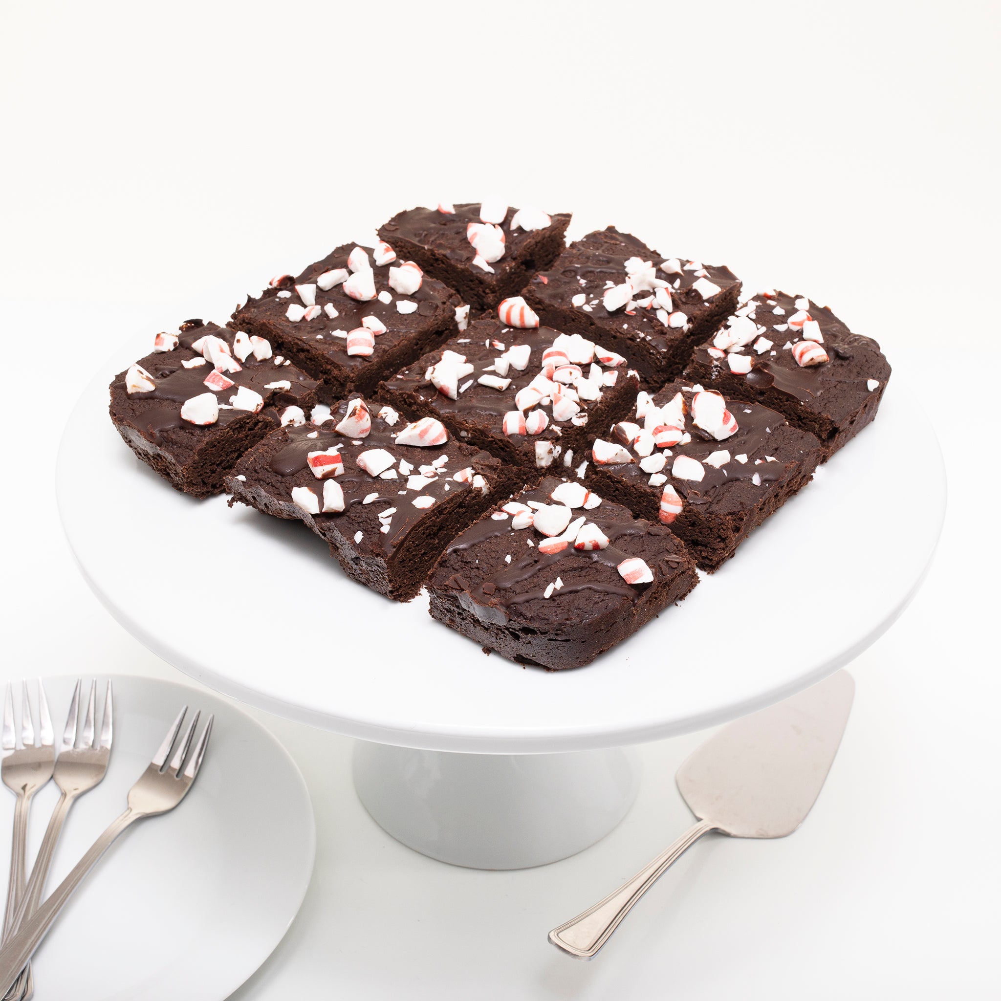 Dark Chocolate Peppermint Brownie -- 9 servings