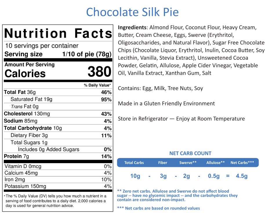 Chocolate Silk Pie 9"