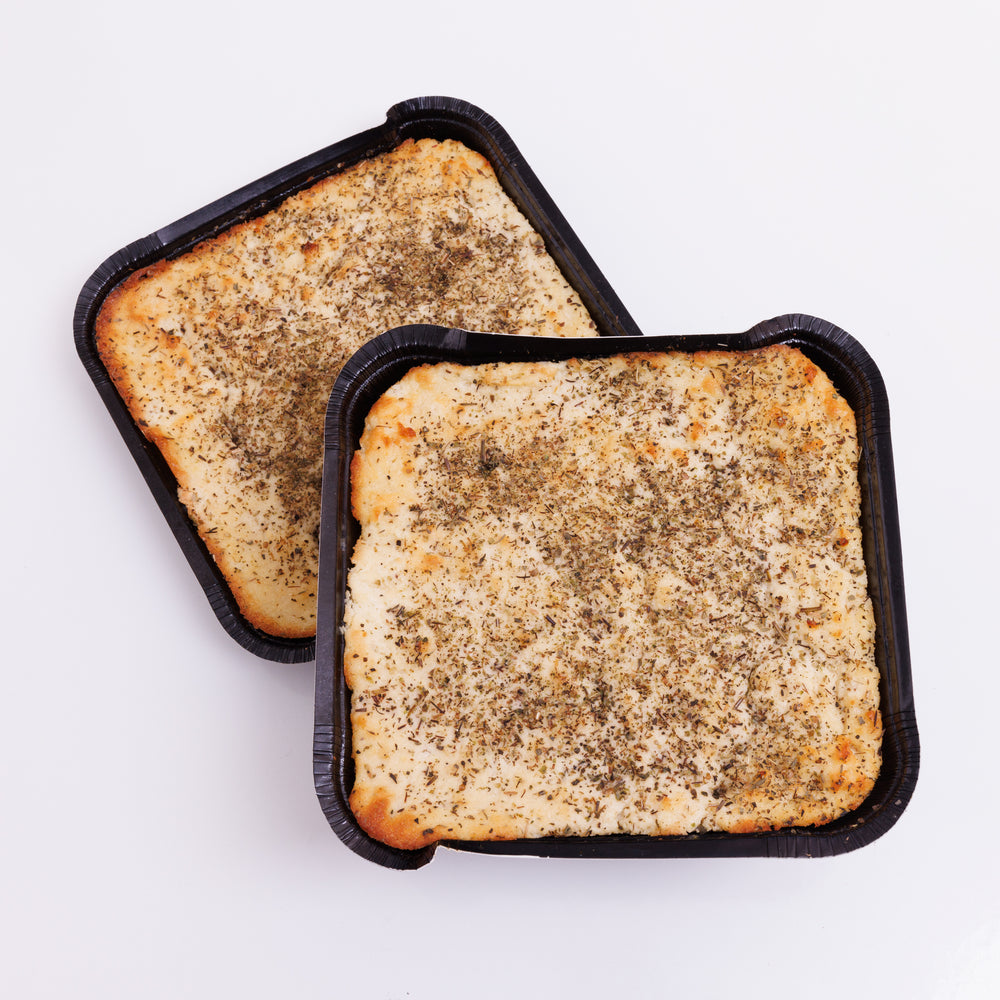 Gourmet Artisan Focaccia Bread -- 2 Pack (8x8 Squares)