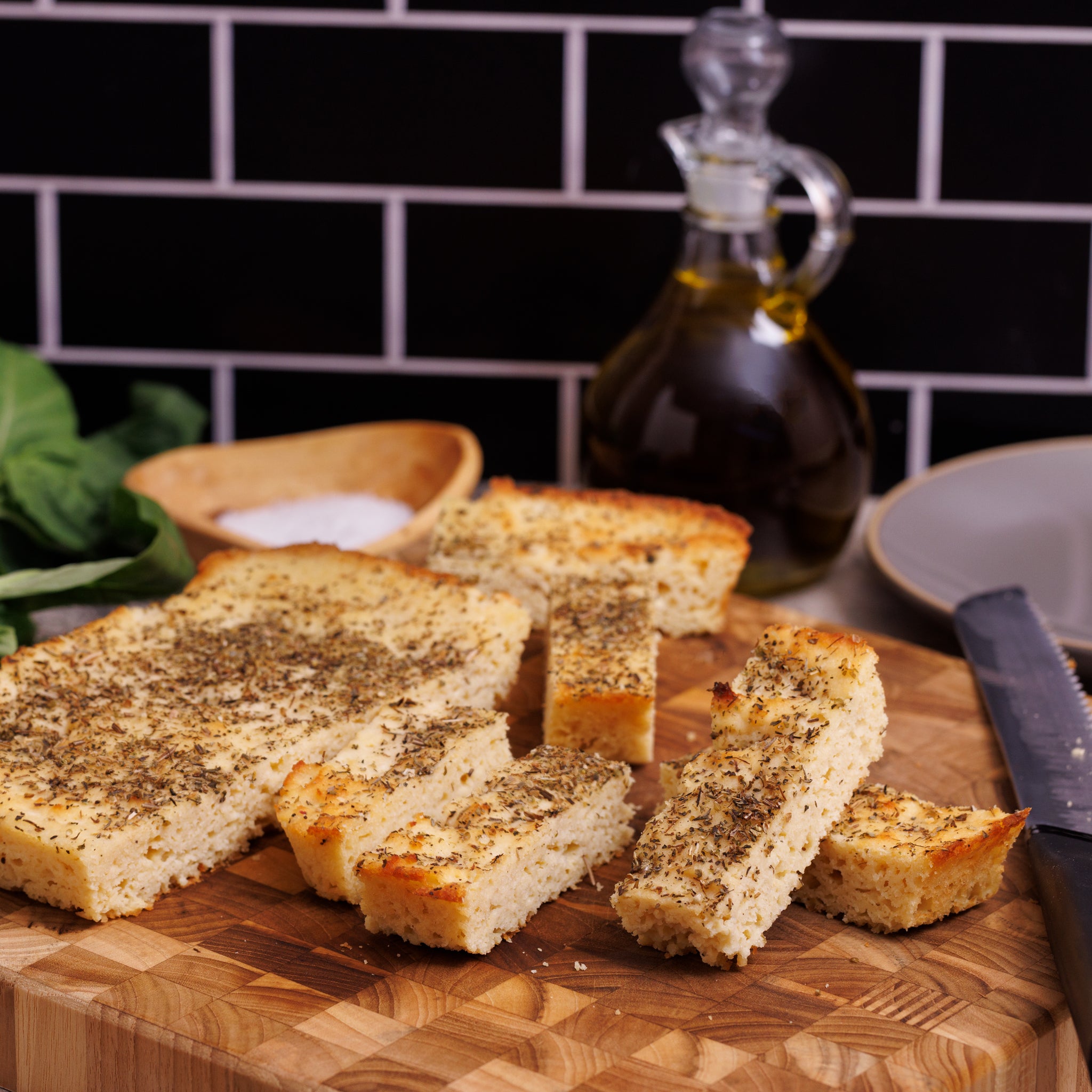 Gourmet Artisan Focaccia Bread -- 2 Pack (8x8 Squares)