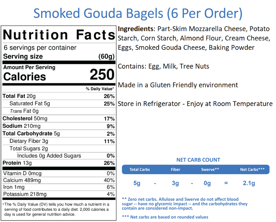 Smoked Gouda Bagels (6 per Order)